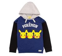 Pokemon Hoodie Jungen Kinder Pikachu Gesicht Blue Game Sweater Geschenk 13-14 Jahre