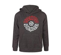 Pokemon Hoodie Pokeball Gamer Jungenkinder Kinder Charcoal Hooded Jumper