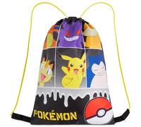 Pokemon Jungen Kordelzug Turnbeutel, Schwimmtasche Kinder Gym Bag Sporttasche - Jungs Geschenke Pikachu (Schwarz/Mehrfarbig)