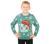 Pokemon Jungen Pullover, Kuscheliger Weihnachtspullover Kinder - Anime Geschenke für Jungen (Grün, 13-14 Jahre)