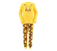 Pokemon Jungen Schlafanzug, 2-Teiliges T-Shirt und Langes Hosen Set für Teenager, Pikachu Pyjama aus Weichem Fleece, Größen 10 bis 16 Jahre (DE/NL/SE/PL, Alter, 12 Jahre, Regular, Gelb)