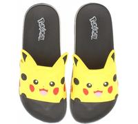 Pokemon Jungen Sliders Pikachu Face Pokeball Kinder-Sandalen, Strand-Pool-Schuhe für Kinder, Gamer-Geschenke, offizieller Merchandise-Artikel (Schwarz, UK-Schuhgrößensystem, Big Kid, Numeric, Medium
