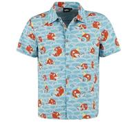 Pokémon Karpador - Hawaii Männer Kurzarmhemd blau M 100% Baumwolle Gaming, Nintendo, TV-Serien