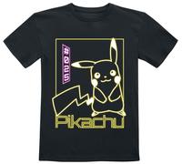 Pokémon Pokemon - Pikachu Neon (Kids) Jungen Kinder T-Shirt Black-7-8 Jahre