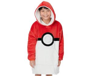Pokemon Kids übergroße Decke Hoodie Pikachu oder Pokeball Sherpa Fleece Einheitsgröße