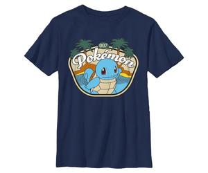 Pokemon Kinder Aquatic Squirtle Jungen-T-Shirt, kurzärmelig, Marineblau, Klein