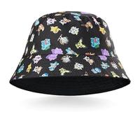 Pokémon Kinder Baseball Cap Snapback Kappe Jungen Bucket Hat Mützen Fischerhut Jungen Mädchen Fischermütze Anglerhut Sonnenhut Pikachu Schwarz Einheitsgröße