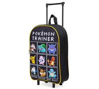 Pokemon Koffer Kinder, Faltbarer Trolley Handgepäck Leicht 39x27cm, 10.5 Liter, 2 Rollen & Ausziehbarem Griff (S/39cm -10.5L, Schwarz/Mehrfarbig)