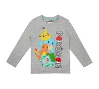 Pokemon Langarmshirt in verschiedenen Designs (DE/NL/SE/PL, Numerisch, 152, Regular, Grau 2)