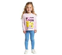 Pokemon Langarmshirt Pullover Mädchen Pikachu Pummeluff (DE/NL/SE/PL, Numerisch, 134, Regular, Hellrosa)