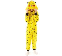 Pokémon Onesie Jungen | Kinder Pyjamas Pikachu Gelb 3D Ohren All In One Outfit | Gamer-Merchandise 5-6 Years