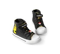 Pokémon Pikachu High-Top-Sneaker für Jungen mit Klettverschluss | Pika Kinder Schwarz Gelb Lightning Bolt Schuhe | Pokeball Merchandise Pokemon Merch | Zurück zum Schulschuh