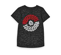 Pokemon Pikachu Jungen T-Shirt | Kinder Pokeball Charakter Gamer Kurzarm-Grafik in Anthrazit Grau | Teenager Klassisches Videospiel-Bekleidungsoberteil | TCG TV-Serie Film Anime Merchandise Geschenk