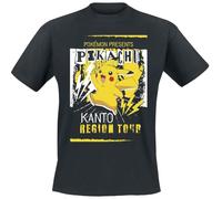 Pokémon Pikachu Kanto Region Tour Männer T-Shirt schwarz M