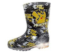 Pokemon Pikachu Leuchtende Gummistiefel für Kinder, Jungen, Regen- und Schneeschuhe, Gummistiefel, Schwarz - Schwarz - Größe: 24 EU