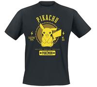 Pokémon Pikachu Männer T-Shirt schwarz L 100% Baumwolle Fan-Merch, Gaming