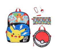 Pokemon Poke Balls & Character Print 5-teiliges 40,6 cm Rucksack-Set für Jungen