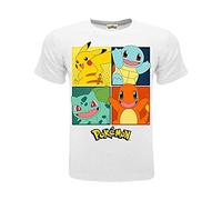 Pokèmon Pokémon Original Weiß 4 Charaktere Pikachu Offizielles T-Shirt Weiß 5-6 Jahre