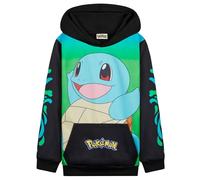 Pokemon Pullover Jungen Hoodie, Pikachu Kapuzenpullover für Mädchen, Langarm mit Kängurutasche, Geschenke für Kinder Teenager (11-12 Jahre, Schwarz/Grün Squirtle)