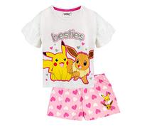 Pokemon Pyjamas Pikachu & Eevee Rüschenärmel Langes ODER Kurzes Bein Mädchen PJs 3-4 Jahre