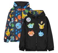 Pokemon Regenjacke Jungen & Teenager, Wendbar, Leichte Wasserabweisende Pikachu Übergangsjacke, Gamer Geschenke für Jungen (13-14 Jahre, Pokemon Wendbar)