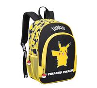Pokémon Rucksack für Kinder - Pikachu Schulrucksack - Schwarz/Gelb - Seitentaschen