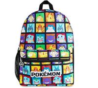 Pokemon Rucksack Kinder, Schulranzen mit Netztasche & Gepolsterten Riemen - Geschenke für Jungs (Mehrfarbig)