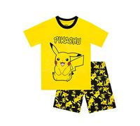 Pokémon Schlafanzug Kinder | Pikachu Pyjama Jungen | Kurz Schlafanzüge Für Jungen | Yellow 140