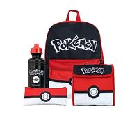 Pokémon Schulranzen 4-teiliges Set | Kinder Rucksack und Lunch Bag Set mit Federmäppchen und Trinkflasche | Kinderrucksäcke | Offizielles Merchandise