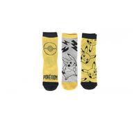 Pokémon Socken 3er set für Kinder mit Verschiedenen Motiven Gelb 23/26