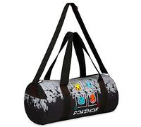 Pokemon Sporttasche Kinder - Pikachu Reisetasche Kinder Großes Hauptfach Sportbeutel Kindertaschen für Mädchen und Jungen (Schwarz/Grau)