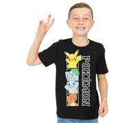 Pokemon T-Shirt für Jungen und Mädchen, 100 % Baumwolle, Schwarz, Schwarz , 11-12 Jahre