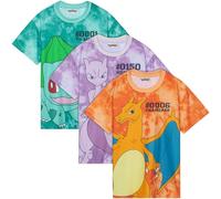Pokemon T Shirt Jungen 1er Pack oder 3er Pack Pikachu Tshirt Kinder Teenager Kurzarm Geschenke für Jungs und Mädchen (13-14 Jahre, Mehrfarbig, 3)
