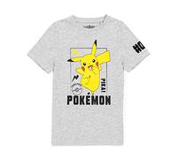 Pokemon T-Shirt Jungen Kinder Pikachu Charakter Spiel Grau Kurzarm Top 13-14 Jahre