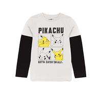 Pokemon T-Shirt Jungen Kinder Skater Kleidung Grau Pikachu Spiel Top 4-5 Jahre