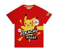 Pokemon T-Shirt Jungen Mädchen Pikachu Poke Shirt (DE/NL/SE/PL, Numerisch, 128, Regular, Rot)