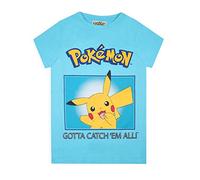Pokemon T-Shirt Jungen Pikachu muss sie alle Kinder Mädchen Blue Top fangen 11-12 Jahre