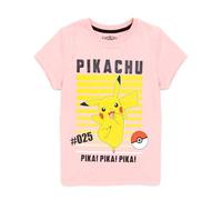 Pokemon T-Shirt Mädchen Kinder Pikachu Charakter Spiel Kurzarm Rosa Top 4-5 Jahre