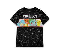 Pokemon T-Shirts Jungen Kinder Grüne oder Schwarze Pikachu-Zeichen Top 9-10 Jahre