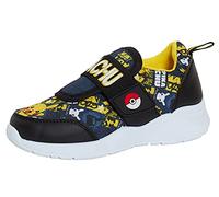 Pokemon Turnschuhe Kinder Pikachu Easy Touch Fasten Sportschuhe Laufschuhe Pumps Sneaker, Schwarz , 25 EU