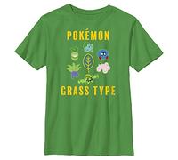 Pokémon Unisex Kinder Pkmn Team Grass Group Unterhemd, Gelbgrün, L