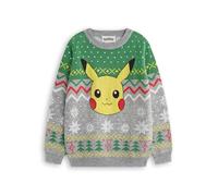 Pokémon Weihnachtspullover für Kinder | Festlicher Feiertags-Pikachu-Langarm-Strickpullover für Kinder | Warmer Strickpullover | Pikachu-Spielartikel für Jungen und Mädchen, Grau