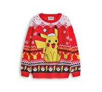 Pokémon Weihnachtspullover für Kinder | Mehrfarbiger festlicher Feiertags-Pikachu-Langarm-Strickpullover für Kinder | Warmer Strickpullover, saisonales Merchandise