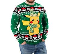 Pokemon Weihnachtspullover Herren | Pikachu Pullover Für Herren | Weihnachtspullover Manner | Grün XL