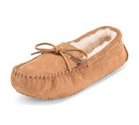 Polar Damen Mokassins Real Wildleder Australian Sheepskin Pelz Halbschuhe Hausschuhe - Tan - TAN38 AYC0225