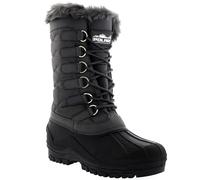 Polar Damen Nylon Kaltes Wetter Im Freien Schnee Ente Winter Regen Pelz Cuff Lace Stiefel - Grau - GRE37 AYC0136