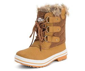 Polar Damen Schnee Stiefel Nylon Short Schnee Pelz Regen Wasserdicht Stiefel - Bräune - 39