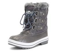 Polar Damen Schnee Stiefel Nylon Short Schnee Pelz Regen Wasserdicht Stiefel - Grau - 41