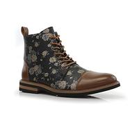 Polar Fox Herren-Stiefel, knöchelhoch, lässig, modisch, Stiefel-Kollektion, Zehenkappe und einfarbige Zehenpartie, 1b Orchid Brown [Floral], 47 EU