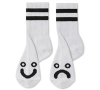 POLAR RIB SOCKS HAPPY SAD Skate Company Skate Company - Skateboardstrümpfe, Weiß, 28cm-30cm